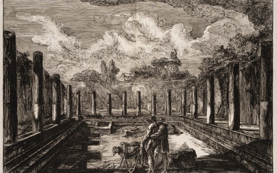 F. PIRANESI (*1758) after PIRANESI (*1720), Atrium der Surgeon's House, Pompeji, 1805, Etching