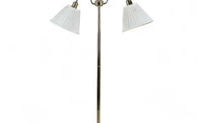 FLOOR LAMP, yellow metal, 2 arms, 19/2000's.