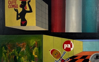 FOMEZ ANTONIO Portici (Na) 1937 Il patatino 1965 Collage su tela 50,00x60,00...