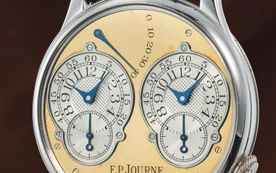 F.P. Journe, An extremely important and early “pre-souscription” chronometer wristwatch numbered 57/00R with double escapement, power reserve indicator, early "shiny" dial, shallow engravings, certificate of origin and presentation box