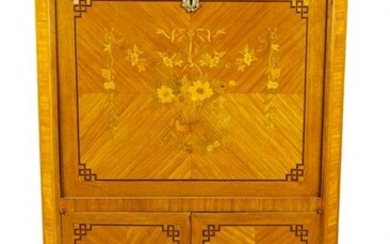 FRENCH MARQUETRY-INLAID SECRETAIRE A ABBATANT