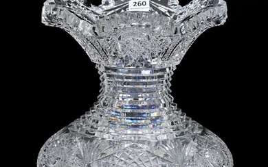 Flower Center Vase, American Brilliant Cut Glass