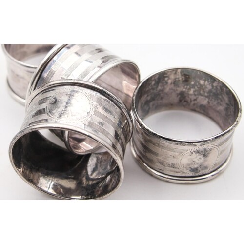 Four Antique Silver Napkin Rings