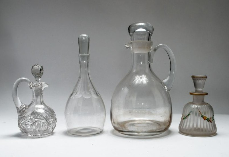 Four Glass Decanters/Bar Accessories