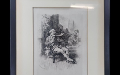 Framed James Fagan Signed Drawing "Fortuny Fagan" 1870