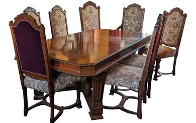 French Empire Style Mahogany Dining Suite