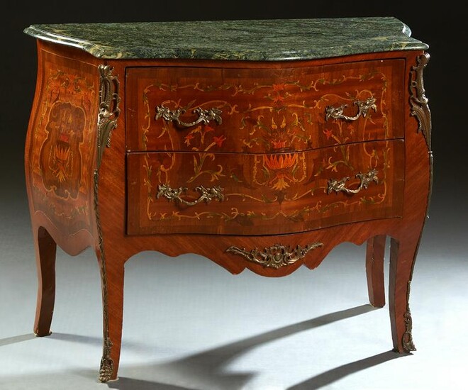 French Louis XV Style Ormolu Mounted Marble Top Bombe