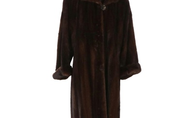 Furs by Arpin Chocolate Brown Mink Fur Long Coat