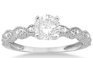 GIA Certified Petite Marquise Diamond Engagement Ring 14k White Gold 1.10ctw