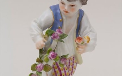 Gärtnerkind 'Rosen schneidender Knabe' / A gardener child...
