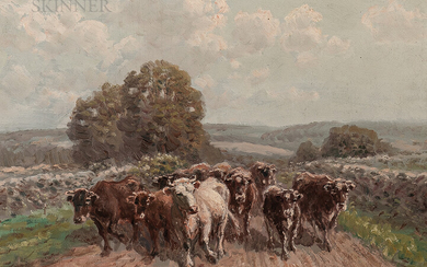 George Arthur Hays (American, 1854-1945) Cattle on Road