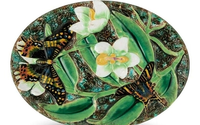 George Jones Majolica Butterfly and Orchid Dressing