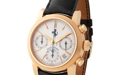 Girard Perregaux. Attractive and Well Preserved Chronograph Automatic Wristwatch in Pink Gold, Reference 8020, Made for Ferrari