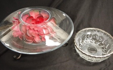 Glass centrepiece bowl & stand