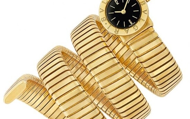 Gold 'Serpenti Tubogas' Wristwatch, Bulgari