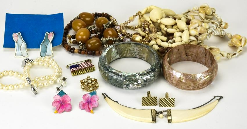 Group Lot of Jewelry Incl Sterling, Bone, Costume