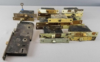 Group of 20 : Antique Mortise Door Lock Hardware Pieces