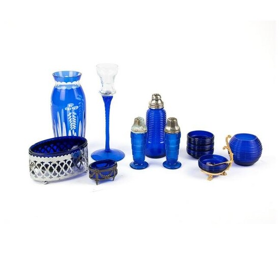 Grouping of Cobalt Blue Glass Objects