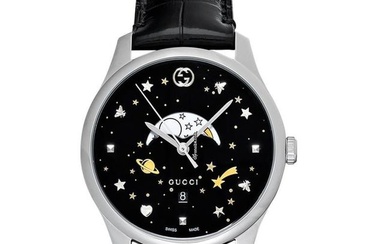 Gucci G-Timeless YA126327 - G-Timeless Quartz Black Dial Stainless Steel Men's Watch