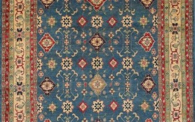 Hand-knotted Finest Gazni Blue Wool Rug 9'8" x 15'0"