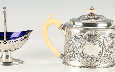 Hester Bateman Sterling Tea Pot and Basket