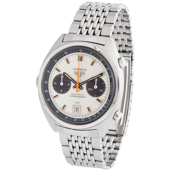 Heuer. A Very Fine and Beautiful Carrera Automatic Chronograph Wristwatch in Steel