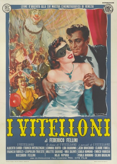 I VITELLONI (1953) POSTER, ITALIAN
