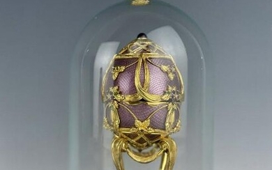 IMPERIAL FABERGE ENAMELED STERLING SILVER EGG