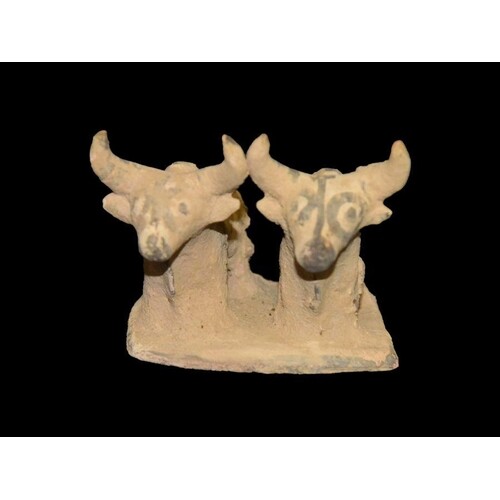 Indus Valley Twin Clay Bull Figure 10cm wide