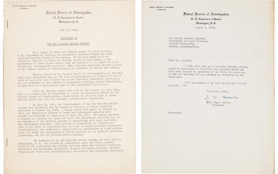 J. Edgar Hoover letter on Police Academy