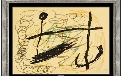 Joan Miro Obra Inedita Recent Signed Lithograph Abstract Modern Framed Artwork