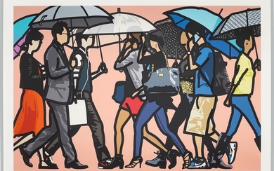 Julian Opie, Walking in the Rain, Seoul, from Walking in the Rain