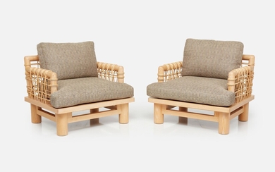 Karl Springer Style, 'Atlantic' Lounge Chairs (2)