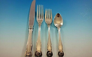 King by Kirk Sterling Silver Flatware Set Service 24 Pieces Shell Motif
