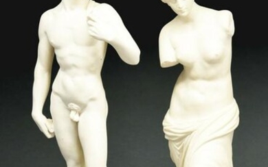 LOT OF 2: MARBLE STATUES.