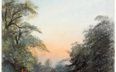 LOUIS-AUGUSTE DE SCHWITER (NIENBURG 1805-1889 SALZBURG), View over a roof of a house (Hampstead Heath[?])