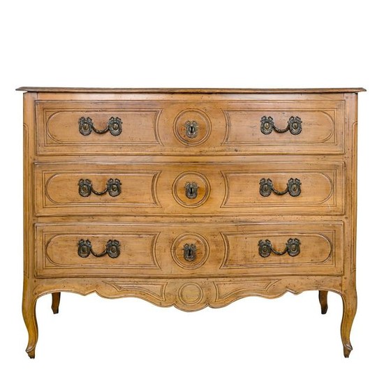LOUIS XV STYLE CARVED WALNUT COMMODE