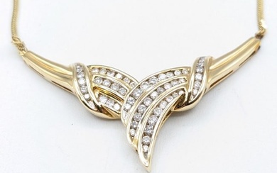 Ladies 14K Yellow Gold Diamond Necklace