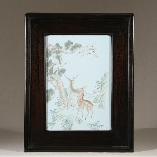 Large Chinese Porcelain Plaque, 19th Century