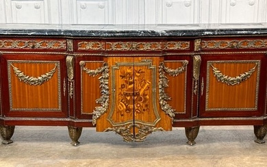 Large Louis XVI Style Marquetry Commode