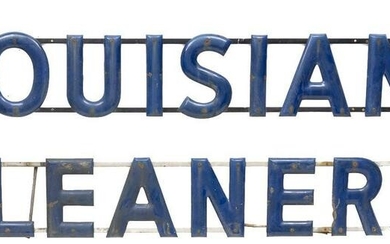 Large Vintage Metal Louisiana Cleaners Sign
