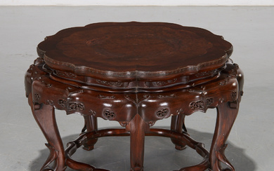 Large antique Chinese carved hardwood stand