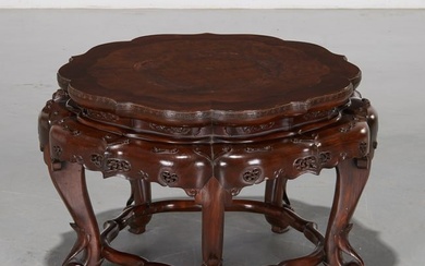 Large antique Chinese carved hardwood stand
