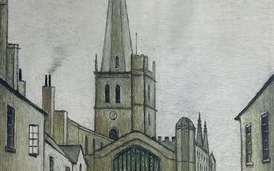 Laurence Stephen Lowry RBA RA (Northern British 1887-1976): 'Burford Church'