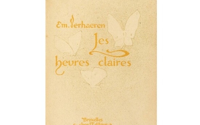 Les Heures claires. Bruxelles, 1896. In-8. Maroquin vert. Un des 5 exemplaires sur Japon (n° 5)., Verhaeren, Émile