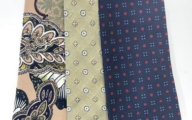Lot 3 Patterned Silk Designer Neckties Italy