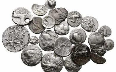 Lot of ca. 24 greek silver coins / SOLD AS...