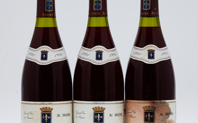 Lot of wine/red wine, three bottles of André Ziltener, Chambertin Clos de Bèze, Grand Cru, Bourgogne, 1991, France (3).