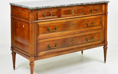 Louis XVI Style Marble Top 3 Drawer Chest