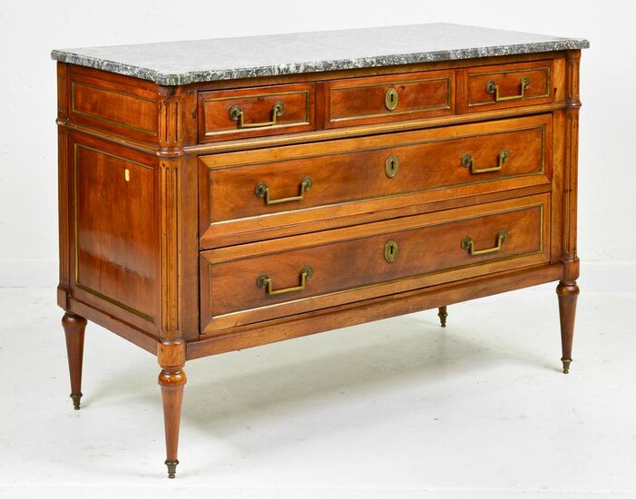 Louis XVI Style Marble Top 3 Drawer Chest